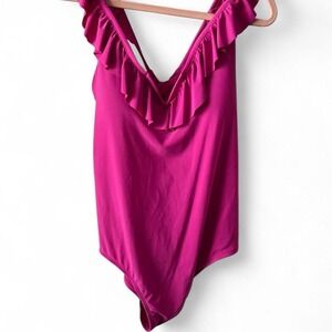 Pink Ruffle One Piece Swimsuit NWOT Women's Size 3X